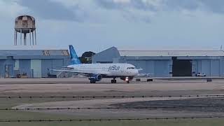 A320 Jetblue takeoff from Aguadilla and another A320 jetblue landing at Aguadilla Airport BQN [upl. by Oaks]