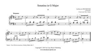 Beethoven  Sonatina in G Major Anh 5 22  Romanze [upl. by Ordep129]