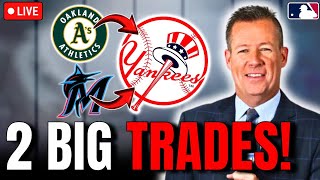 ALERT 2 BIG TRADES BETWEEN YANKEES ATHLETICS AND MARLINS NEW YORK YANKEES NEWS [upl. by Peltier37]