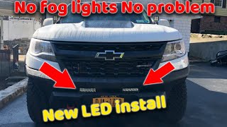 Installing LED lights behind grill SO BRIGHT  chevy colorado zr2 [upl. by Bremen929]