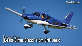 Horizon Hobby EFlite Cirrus SR22T 15m BNF Basic  Model Aviation magazine [upl. by Fortuna]