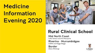 UNSW Rural Clinical School Information Evening 23rd July 2020 [upl. by Antipas]