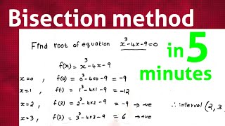 Bisection method  solution of non linear algebraic equation [upl. by Ajay]