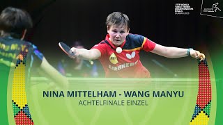 Nina Mittelham  Wang Manyu I Achtelfinale Einzel I WM 2023 in Durban [upl. by Yeslah]