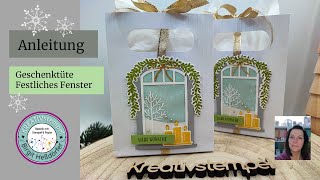 Anleitung Geschenktüte Feierliches Fenster  Weihnachtliche Geschenkverpackung [upl. by Hpesojnhoj758]