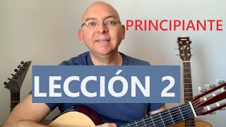 6 Notas de Guitarra Para Principiante LECCIÓN 2 con pista musical [upl. by Nossila]