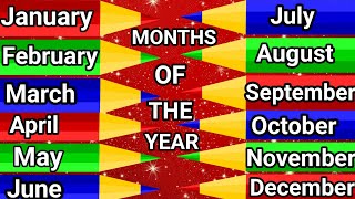 Months of the Year with SpellingLearn Months Name for Kids [upl. by Vedette]