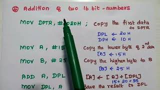 8051  Assembly Language Programmes  Addition  Subtraction Multiplication  Division [upl. by Euqinamod]