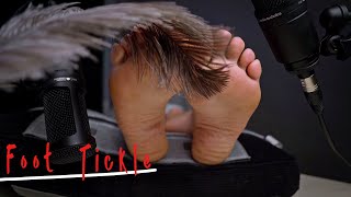 Feet Tickling with Feather  sensitive sounds  ASMR [upl. by Llibyc]