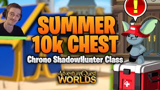 Chrono ShadowHunter Class Finally Here New RARES Summer 2024 10k Chest AQW [upl. by Meneau966]