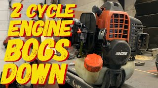 2 CYCLE ENGINE BOGS DOWN AND WONT REV UP  HIDDEN CARB ADJUSTMENTS [upl. by Axia]