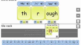 Grapheme  phoneme correspondences with the phonics teaching toolkit ough words [upl. by Grearson]