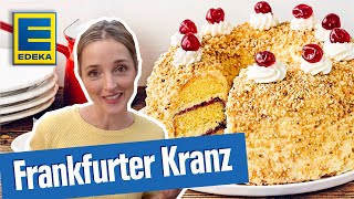 Frankfurter Kranz Rezept  Leckeres Tortenrezept mit Buttercreme [upl. by Magdala]