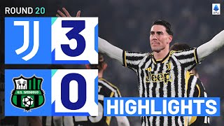 JUVENTUSSASSUOLO 30  HIGHLIGHTS  Vlahović incredible brace leads Juve to win  Serie A 202324 [upl. by O'Donovan]