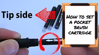 How to set the first ink cartridge  Pentel Pocket Brush [upl. by Eenehs]