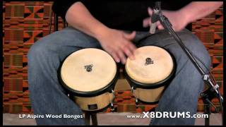 Bongos at X8 Drums LP Aspire Wood Bongos [upl. by Gavra623]