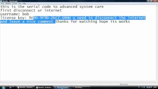 Advanced system care serial code STILL WORKING [upl. by Maurili]