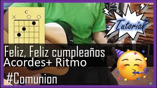 Feliz Feliz cumpleaños tutorial con guitarra acústica  curso para guitarra [upl. by Orose643]