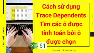 Excel 61  Cách sử dụng Trace Dependents Tìm các ô được tính toán bởi ô được chọn [upl. by Nolyaj]