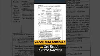 AACCC Counselling 2024 Schedule Out  All India Ayush Counselling 2024 Important Dates aaccc [upl. by Ailicec218]