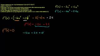 Forespørsel  Funksjonsdrøfting 1c vendepunkter ved dobbelderivasjon [upl. by Ailbert]