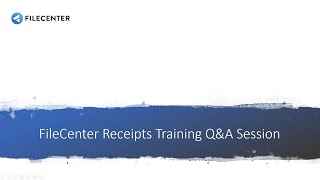 Getting Started with FileCenter Receipts QampA [upl. by Oruasi]