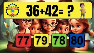 20 Math Quiz for Kids  Two Digit Addition Quiz [upl. by Teirtza]