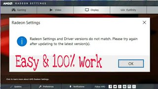 Radeon Software and Driver versions do not match Easy Fixed [upl. by Ahsuat]
