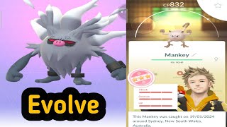 Evolving Primeape to Annihilape In Pokemon Go [upl. by Rennie41]