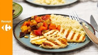 Gegrilde haloumi met couscous en caponata [upl. by Anigroeg]