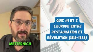 Histoire 1ere Quizz  lEurope entre restauration et révolution 18141848 [upl. by Ecinert]