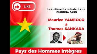 Les Présidents du Burkina Faso de Maurice YAMEOGO à SANKARA [upl. by Amir]