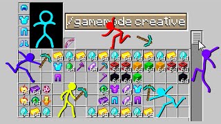 Stickman vs Minecraft STICKMAN CREATIVE INVENTORY in Animation vs Minecraft Cartoon [upl. by Quent]