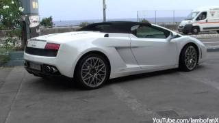 Rental Lamborghini Gallardo LP5604 Spyder Sound in Cannes HD [upl. by Aerua]