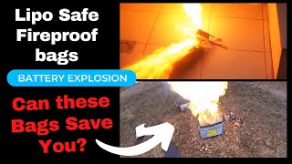 Testing Lipo battery fireproof explosion proof lipo safe bags [upl. by Rad]