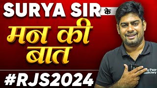 RJS 2024 Surya Sirs Heartfelt Message for all RJS Aspirants [upl. by Adnirol]