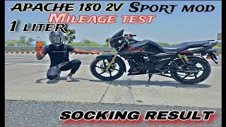 Apache rtr 180 2v mileage test  real mileage  1 liter [upl. by Iseabal]