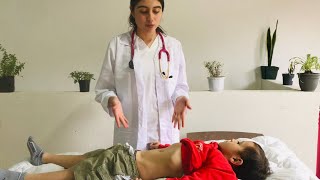 Evaluación de abdomen examen práctico niños  semiología I [upl. by Nylcaj]