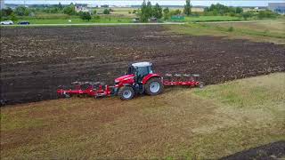 Massey Ferguson MF 6718S  7 furrow Agrolux plough [upl. by Anni]