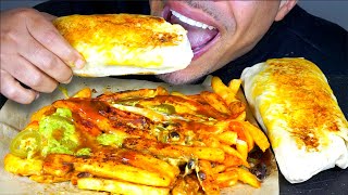 ASMR MEXICAN FOOD CARNE ASADA FRIES SPICY BURRITO RICE AND BEANS MUKBANG EATING NO TALKING BIG BITES [upl. by Aleemaj]