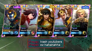 5 MAN GLOBALYOUTUBERS in MCL😱Totally insane Mobile Legends [upl. by Lorraine]