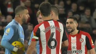 Kyle Walker threatens to knock out Maupay [upl. by Niveb]