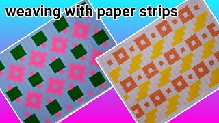 2 different types of paper weaving paper weaving trick weaving with paper strips paper craft [upl. by Enelyar]