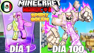 ¡Sobreviví 100 DÍAS como un GOLEM ESPIRITUAL en Minecraft HARDCORE [upl. by Yrret940]