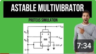 555 Timer as Astable Multivibrator simulationProteus simulationAnalog electronics [upl. by Malkin139]