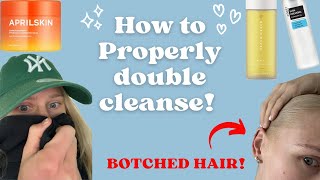 How to double cleanse correctly ft my botched hair dye [upl. by Fania]