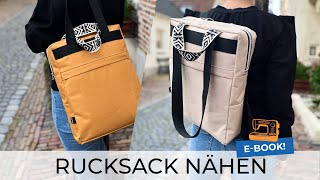 Rucksack nähen ♥ Ebook Rucksack SINA  Stoffe Hemmers [upl. by Cuttie]