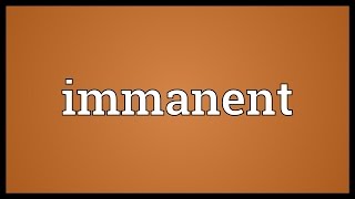 Immanent Meaning [upl. by Nitsraek]