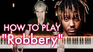 Juice WRLD  Robbery PIANO TUTORIAL how to REALLY play it  Sheet Music  Chords  RIP Juice WRLD [upl. by Katlin909]