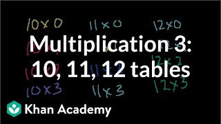 Multiplication 3 101112 times tables  Multiplication and division  Arithmetic  Khan Academy [upl. by Hertberg]